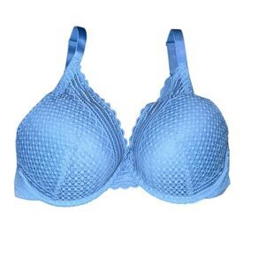 Auden Women's Push Up Bra 36DD‎ Blue Lace Plunge Comfort Wire